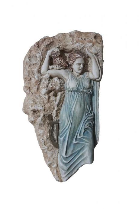 Sappho Wall Sculpture Unique Handmade Relief Statue 34cm