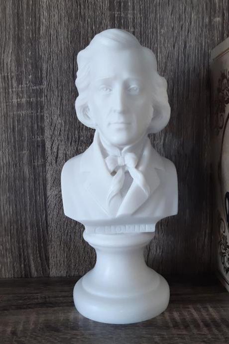 Chopin Musician Bust Statue Alabaster