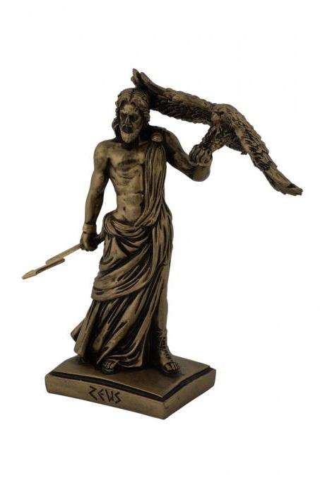Greek Roman God Zeus Sculpture Ancient Mythology Handmade Alabaster Statue 16cm