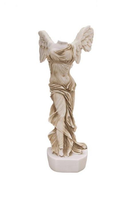 Nike Winged Victory of Samothrace Replica Louvre Museum Sculpture Alabaster Handmade Statue 38cm