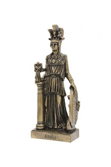 Athena Pallas Goddess Statue Ancient Greek Roman Mythology Handmade Alabaster Figurine Sculpture 19cm