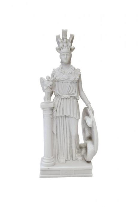 Athena Pallas Goddess Statue Ancient Greek Roman Mythology Handmade Alabaster Figurine Sculpture 19cm