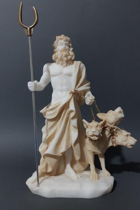 Hades Pluto Greek Roman God Statue - Handmade Alabaster Sculpture 23.70cm (last Piece)
