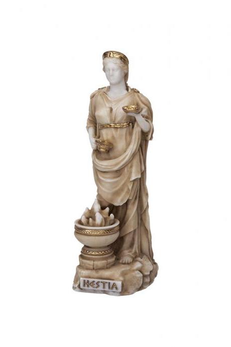 Hestia Greek Roman Goddess Statue Handmade Alabaster Sculpture 18cm
