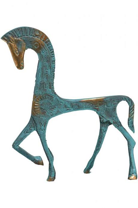Mycenaean Bronze Horse Sculpture - Ancient Greek Handmade Figurine Statue 20cm