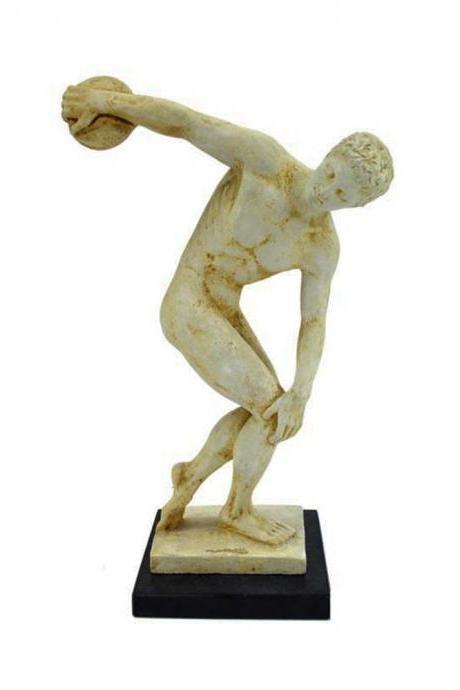 Discobolus Of Myron Sculpture Ancient Greek Handmade Alabaster Statue 38cm