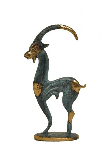 Kri Kri Wild Goat Sculpture Cretan Agegagrus Bronze Handmade Statue 14cm