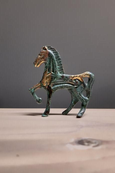 Ancient Greek Bronze Horse Sculpture Handmade Small Statue 6cm