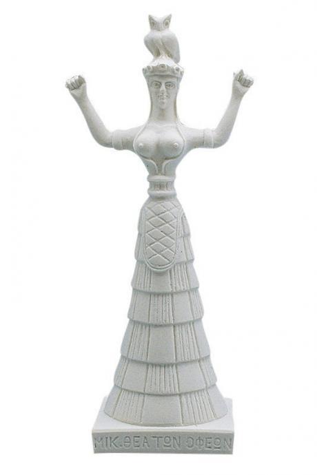 Snake Goddess Greek Mythology Sculpture Marble Handmade Statue 19cm