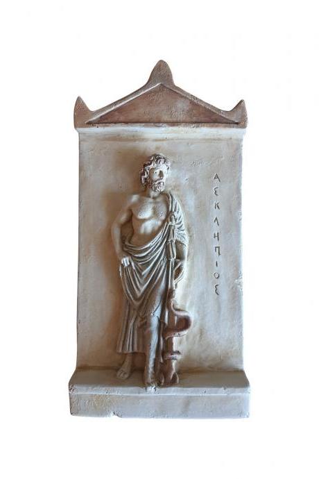 Asclepius God Statue Relief Greek Wall Statue