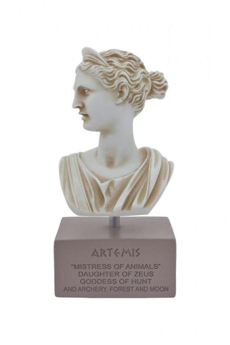 Artemis Diana Goddess Statue Greek Handmade Alabaster Bust Head Sculpture 18cm - 7.09&amp;amp;amp;quot;