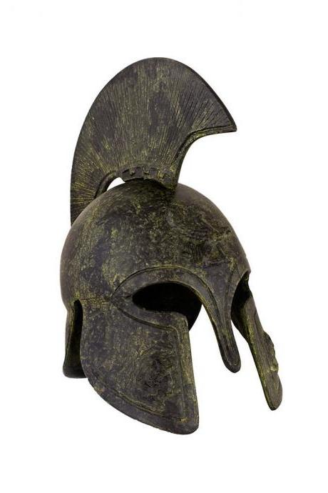 Ancient Greek Corinthian Helmet Bronze Sculpture With Short Crest Depicting A Griffin Greek Handmade Museum Replica Craft Statue 21cm
