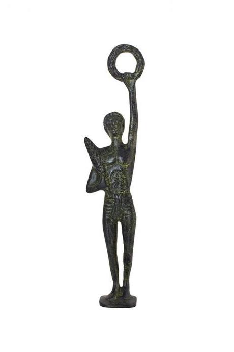 Greek Olympic Champion Solid Bronze Sculpture (ancient Olympic Games) Handmade Ancient Greek Craft Statue 16cm