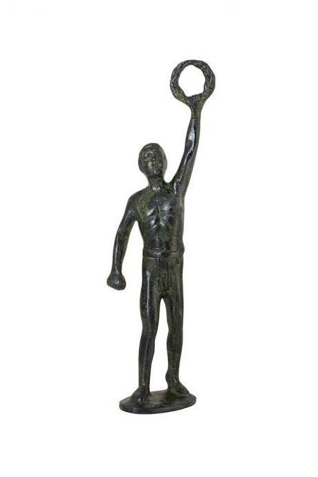 Olympic Champion Solid Bronze Sculpture (ancient Olympic Games) Handmade Ancient Greek Craft Statue 30cm