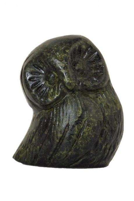 Bronze Owl Sculpture Greek Handmade Figurine Classical Craft Statue 3cm