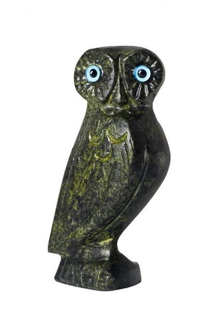 Bronze Owl Sculpture Greek Handmade Figurine Classical Craft Statue 8cm