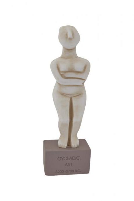 Nude Female Cycladic Art Idol Statue Greek Handmade Alabaster Sculpture 25cm - 9.84'