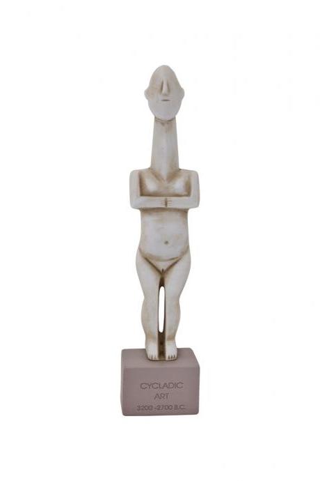 Nude Female Cycladic Art Statue Greek Handmade Alabaster Sculpture 29cm - 11.42'