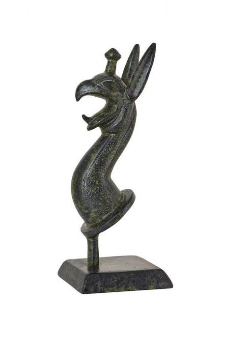 Ancient Greek Bronze Griffin Sculpturewith Gaping Beaks Handmade Museum Replica Craft Statue 15cm