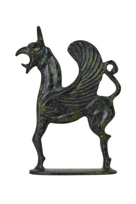 Ancient Greek Bronze Griffin Sculpture With The Body Of A Lion Handmade Museum Replica Craft Statue 12cm