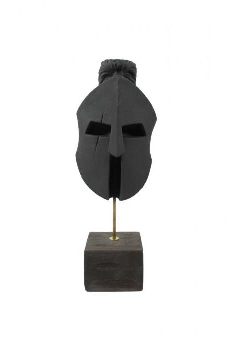 Spartan Mask Head Statue Plaster Sculpture