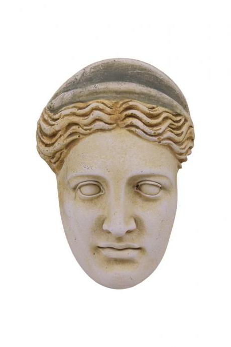 Artemis Diana Goddess Bas Relief Wall Mask Plaster Sculpture