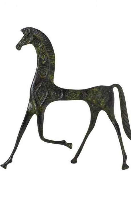 The Ancient Greek Horse of Mycenea Sculpture Handmade Hand Painted Craft Statue 19cm