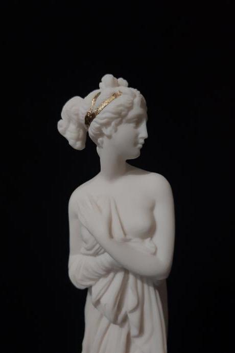 Persephone Greek Goddess Sculpture Handmade Alabaster Statue 23cm
