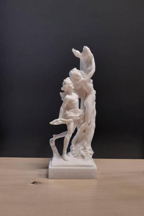 Greek God Apollo and Daphne Alabaster Sculpture Handmade Statue 20cm