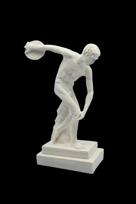  DISCOBOLUS OF MYRON Sculpture Ancient Greek Handmade Marble Replica Classical Craft Statue 24cm - 9.44 inches