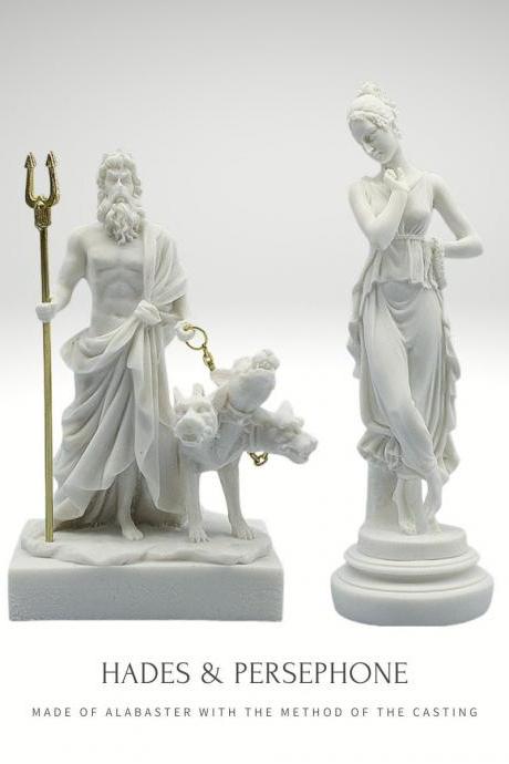  Hades and Persephone Set Statues Alabaster