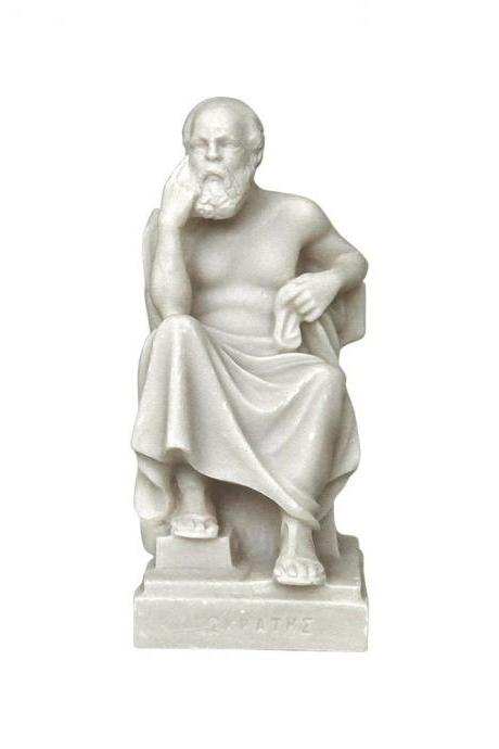 Ancient Greek Socrates Sculpture Handmade Alabaster Greek Philosopher Figurine Statue 20cm