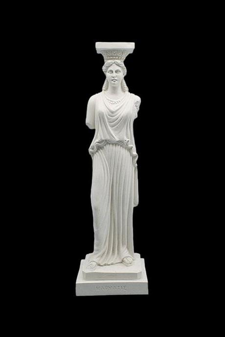 Athena Pallas, Greek Goddess Of Wisdom, Alabaster Statue With Color