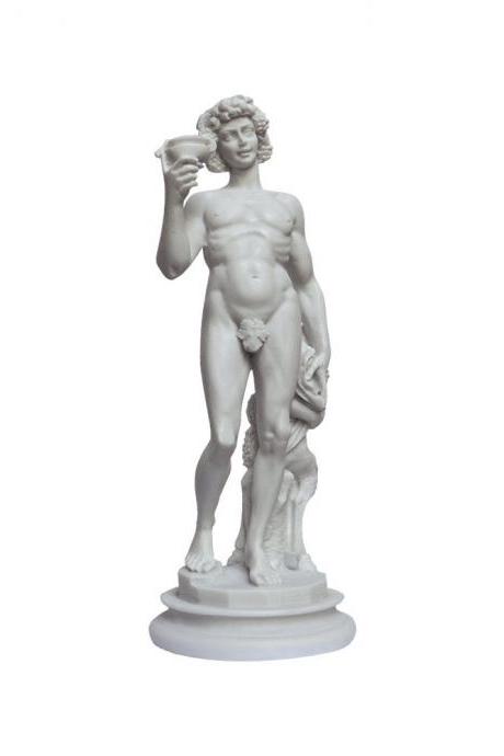 Dionysus Sculpture Greek Roman Mythology God Handmade Alabaster Replica Statue By Michelangelo 34cm