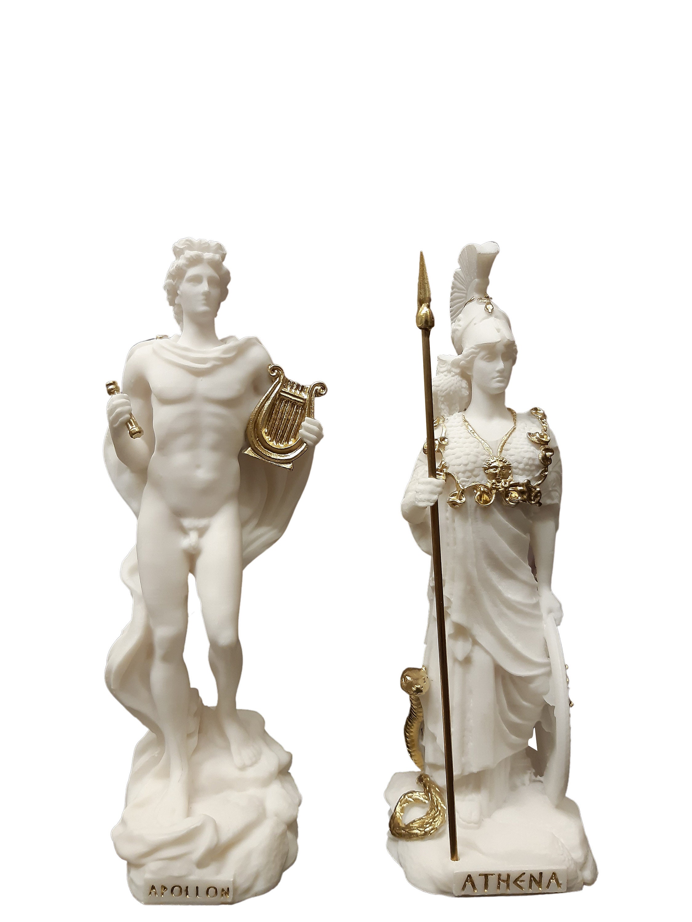 Set Apollo God Athena Greek Roman Goddess Statue Alabaster Handmade ...